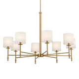 Ali Drum Chandelier Brushed Natural Brass 8 Light