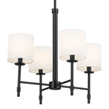 Ali Drum 1 Tier Chandelier Black 4 Light