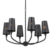 Adeena Bell 1 Tier Chandelier Black 6 Light