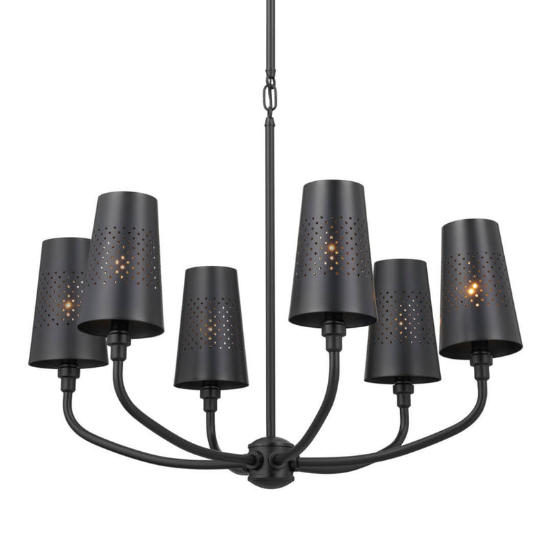 Adeena Bell 1 Tier Chandelier Black 6 Light