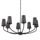 Adeena Bell 1 Tier Chandelier Black 8 Light