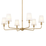 Pallas Bell Chandelier Brushed Natural Brass 6 Light