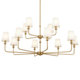 Pallas Bell Chandelier Brushed Natural Brass 12 Light