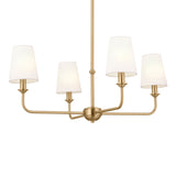 Pallas Bell Chandelier Brushed Natural Brass 4 Light