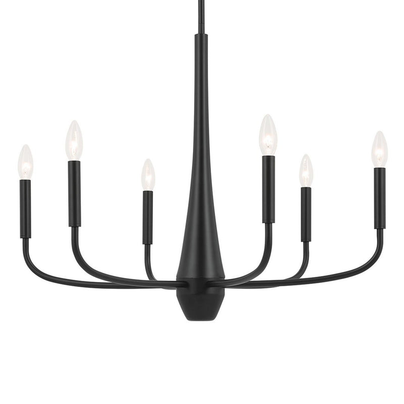 Deela Chandelier Black 6 Light