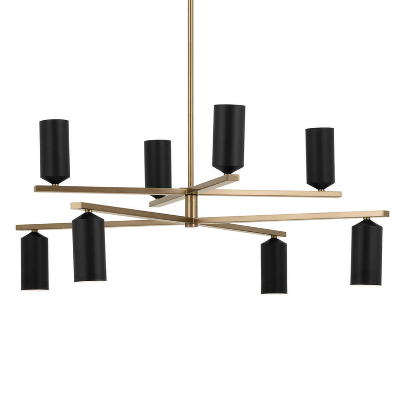 Gala Cylinder Chandelier Champagne Bronze & Black 8 Light