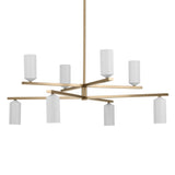 Gala Cylinder Chandelier Champagne Bronze & White 8 Light