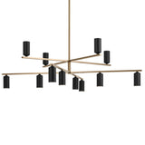 Gala Cylinder Chandelier Champagne Bronze & Black 12 Light