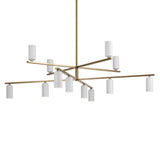 Gala Cylinder Chandelier Champagne Bronze & White 12 Light