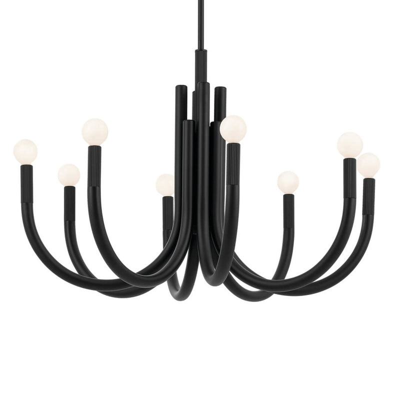 Odensa Chandelier Black 8 Light