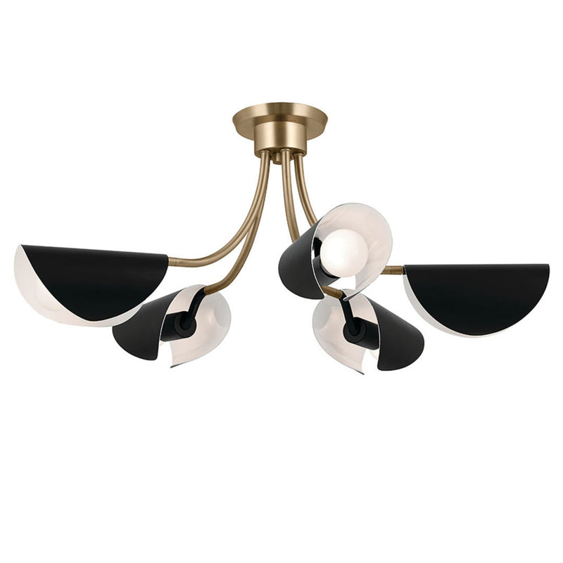 Arcus Semi Flush Chandelier Champagne Bronze & Black