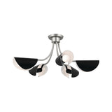 Arcus Semi Flush Chandelier Satin Nickel & Black