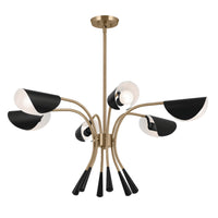 Arcus Chandelier Champagne Bronze & Black 6 Light