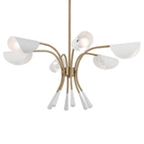 Arcus Chandelier Champagne Bronze & White 6 Light