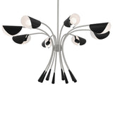 Arcus Chandelier Satin Nickel & Black 8 Light
