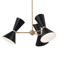 Phix Cone Chandelier Champagne Bronze & Black 6 Light