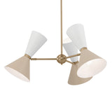 Phix Cone Chandelier Champagne Bronze & Greige & White 6 Light