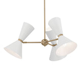 Phix Cone Chandelier Champagne Bronze & White 6 Light