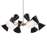Phix Cone Chandelier Champagne Bronze & Black 12 Light