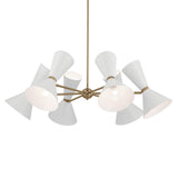 Phix Cone Chandelier Champagne Bronze & White 12 Light