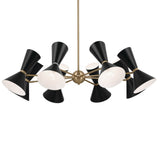 Phix Cone Chandelier Champagne Bronze & Black 16 Light