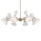 Phix Cone Chandelier Champagne Bronze & White 16 Light