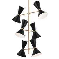 Phix Cone Foyer Pendant Champagne Bronze & Black