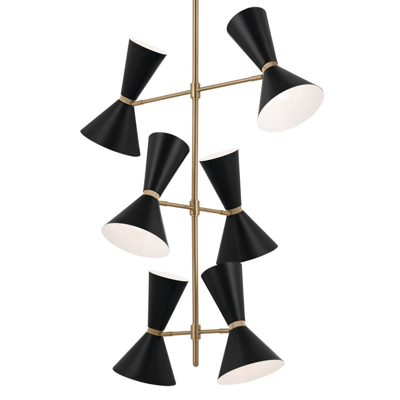 Phix Cone Foyer Pendant Champagne Bronze & Black
