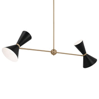 Phix Cone Linear Chandelier Champagne Bronze & Black