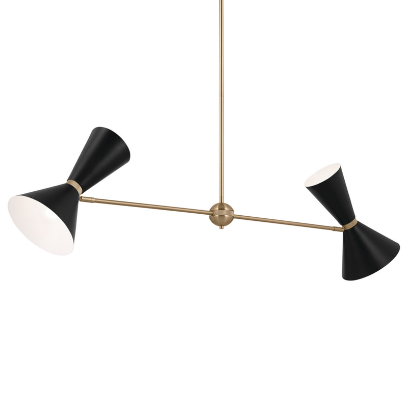 Phix Cone Linear Chandelier Champagne Bronze & Black