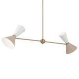 Phix Cone Linear Chandelier Champagne Bronze & Greige & White