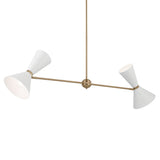 Phix Cone Linear Chandelier Champagne Bronze & White