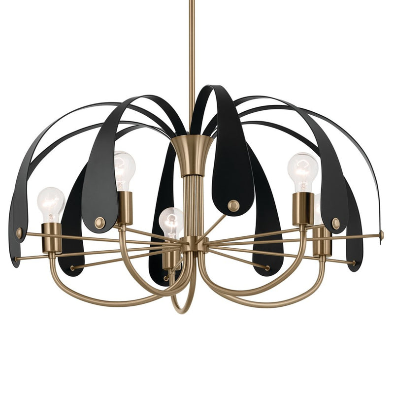 Petal 1 Tier Chandelier Champagne Bronze 31 Inch