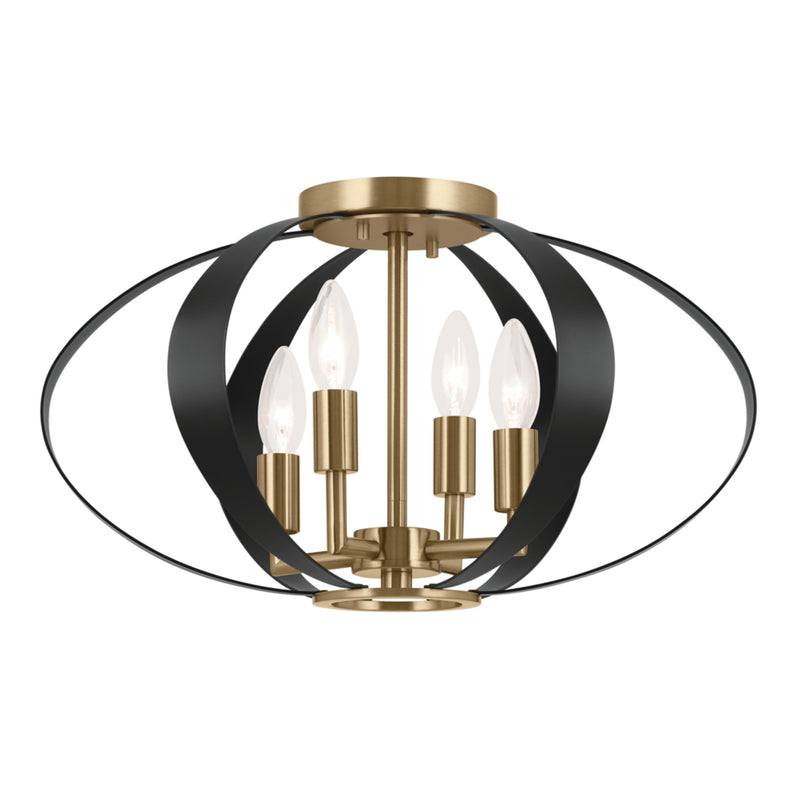 Cecil Ceiling Oval Semi Flush Light Champagne Bronze