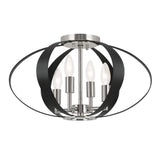 Cecil Oval Semi Flush Semi Flush Mount Polished Nickel