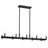 Erzo Linear Chandelier Black