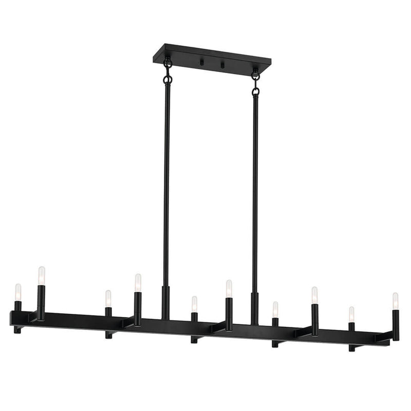 Erzo Linear Chandelier Black