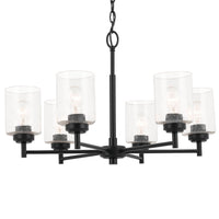 Winslow Cylinder 1 Tier Chandelier Black