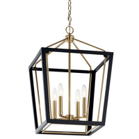 Delvin Foyer Pendant Champagne Bronze & Black 16 Inch