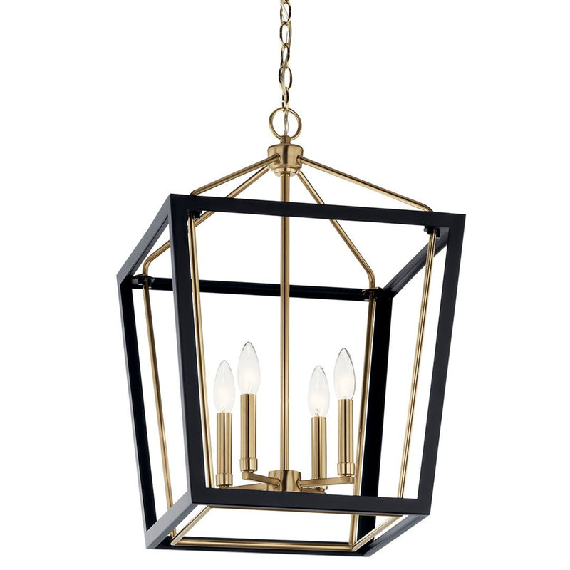 Delvin Foyer Pendant Champagne Bronze & Black 16 Inch