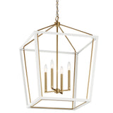 Delvin Foyer Pendant Champagne Bronze & White 22.25 Inch
