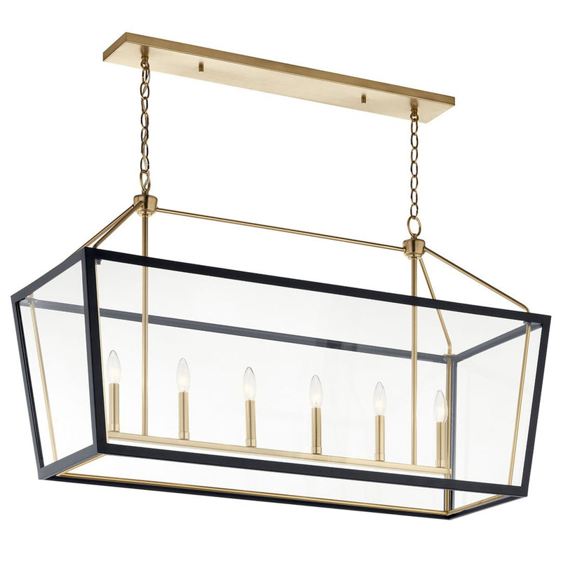 Delvin Linear Chandelier Champagne Bronze & Black