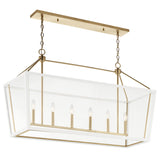 Delvin Linear Chandelier Champagne Bronze & White