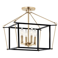 Eisley Ceiling Semi Flush Light Champagne Bronze 16 Inch