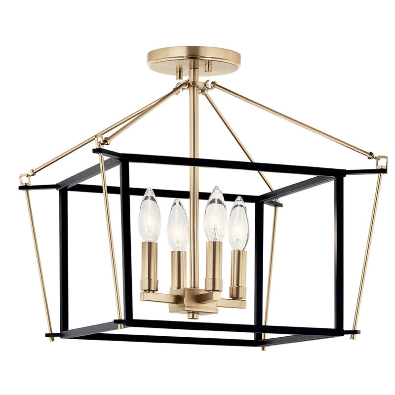 Eisley Ceiling Semi Flush Light Champagne Bronze 16 Inch