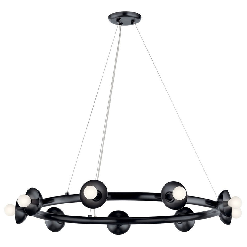 Palta Chandelier Black 9 Light
