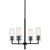 Velestino 1 Tier Chandelier Black 4 Light