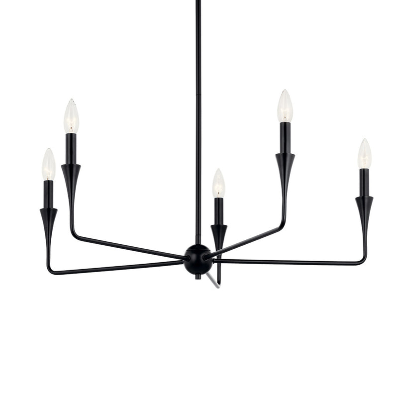 Alvaro Chandelier Black 5 Light