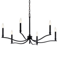 Malene Linear 1 Tier Chandelier Black