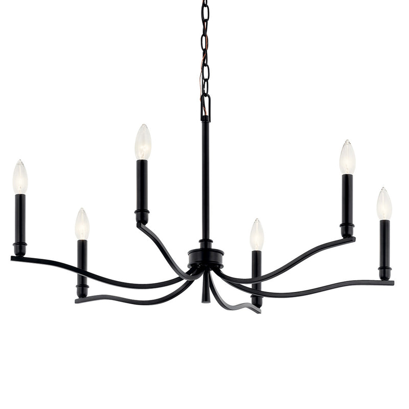 Malene Linear 1 Tier Chandelier Black